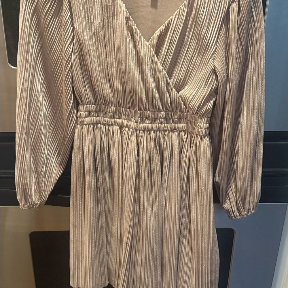 Zunie Kids Formal Dress in Metallic Gold